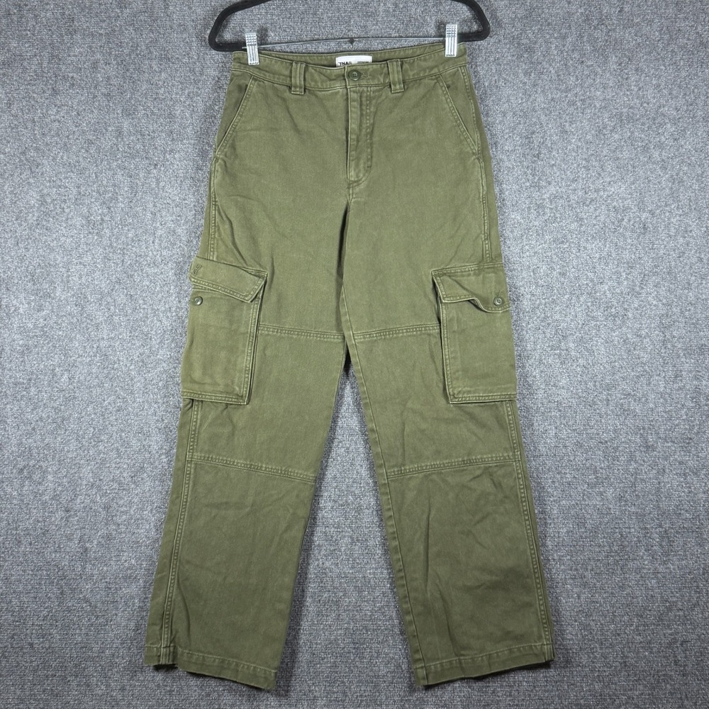 TNA Aritzia Olive Green Cargo Buckle Waist Relaxed Grunge Womens Size 6 #2976